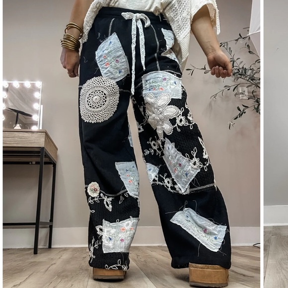 P4468–POL Patchwork Lace Crochet Pants or Shirt - Picture 3 of 8